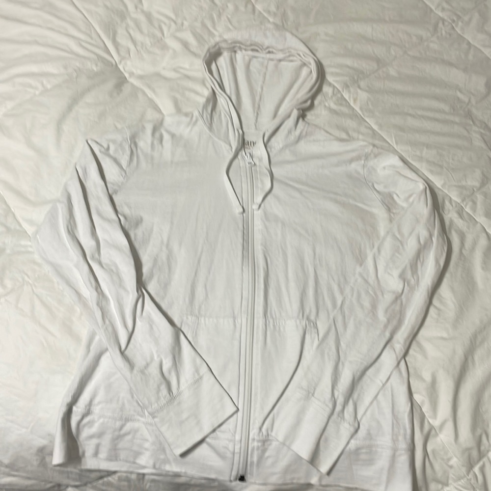 White Zip-Up with Hood